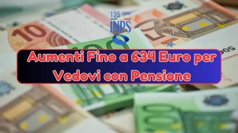 Aumenti Fino a 634 Euro per Vedovi con Pensione di Reversibilità